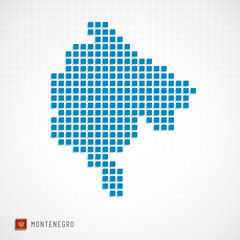 Fototapeta na wymiar Montenegro map and flag icon