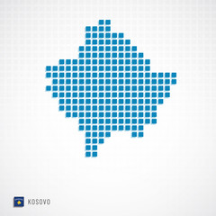 Fototapeta premium Kosovo map and flag icon