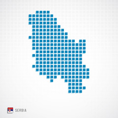 Fototapeta na wymiar Serbia map and flag icon