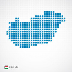 Fototapeta premium Hungary map and flag icon