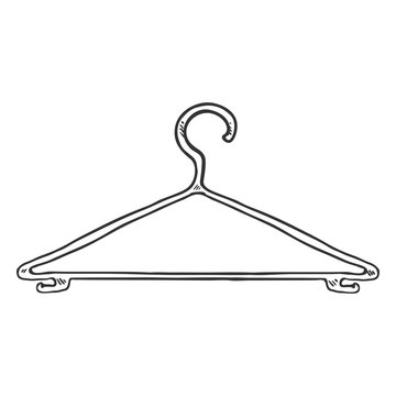 recommend clip art: Vector Single Sketch Wardrobe Shoulder Hanger