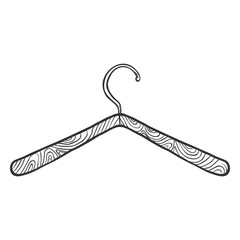 Obraz premium Vector Single Sketch Wardrobe Shoulder Hanger