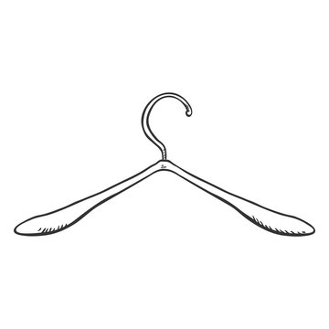 recommend clip art: Vector Single Sketch Wardrobe Shoulder Hanger