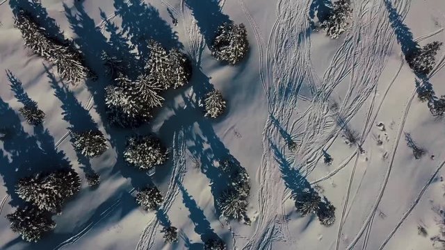 Snow-covered Mountain in the french Vercors