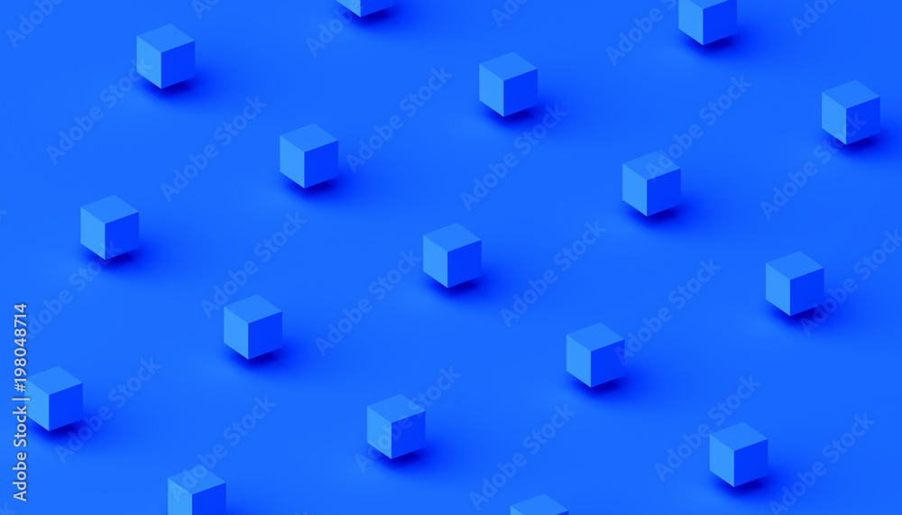 Poster abstract 3d rendering of geometric shapes. computer generated minimalistic background with cubes. mo