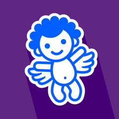 Colored sticker angel