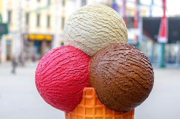 Ice cream parlour advertising cone