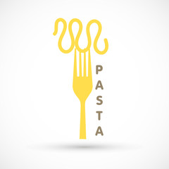 logo pasta and fork spaghetti icon food design