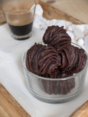 Chocolate pastries with espresso.