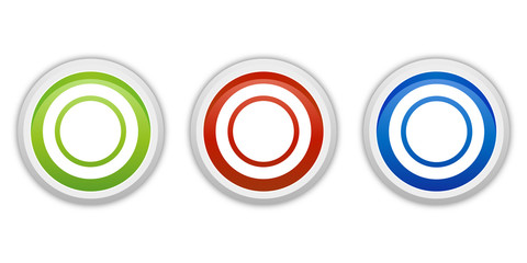 rundes Button Set grün rot blau - Scheibe
