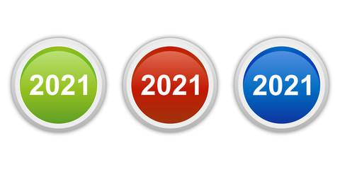 rundes Button Set grün rot blau - 2021