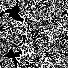 bouquet of flowers monochrome