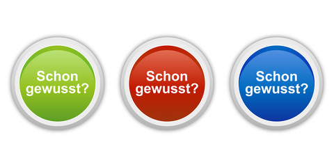 rundes Button Set grün rot blau - Schon gewusst?