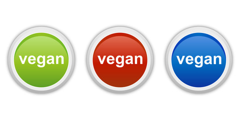 rundes Button Set grün rot blau - vegan