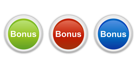 rundes Button Set grün rot blau - Bonus