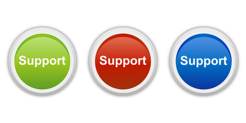 rundes Button Set grün rot blau - Support