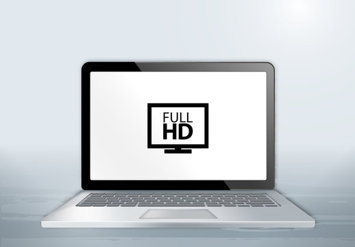 Laptop auf Holztisch - Full HD