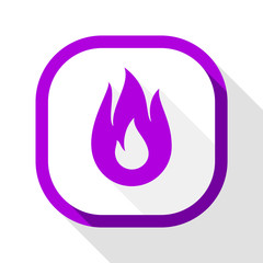 Fire icon, square button