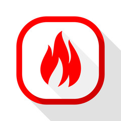 Fire icon, square button