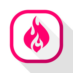 Fire icon, square button