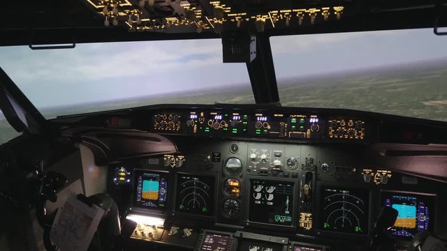 Empty cocpit during the flight