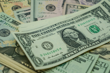 Dollar currency, American Dollars Cash Money with president portraits.