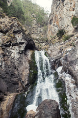 Beautiful landscape with mountain wild stream