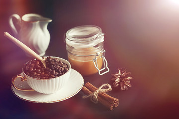 Set for breakfast. Sweets and pastries with nuts for tea on a bl