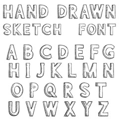 Font. Alphabet letters in grunge dirty style