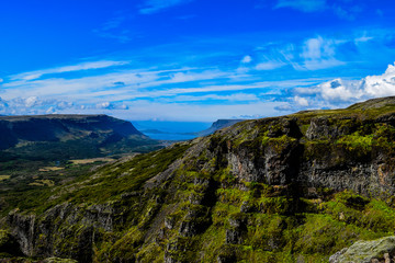 Valley view out to sea in Summer