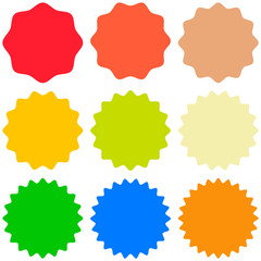 Set template sunburst, shapes badges vector starburst promo  burst, for design sticker promo burst