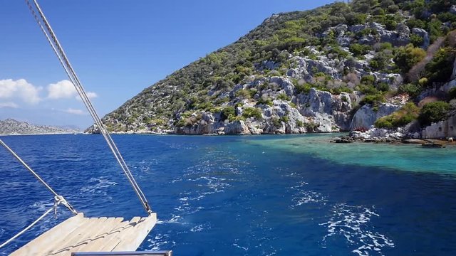 Traveling on boat. Demre, Antalya, Turkey
