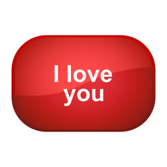 Glossy Button rot - Schaltfläche - Ich liebe dich