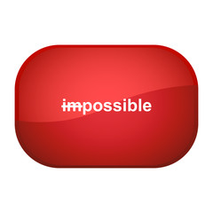 Glossy Button rot - Schaltfläche - un-möglich