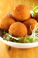 Fried Risotto balls filled with cheese
