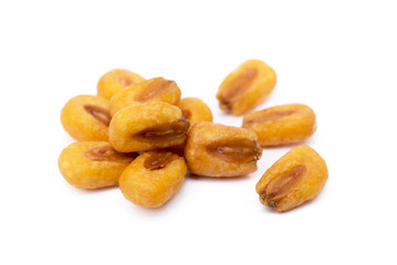 Salted roasted corn isolated on white background