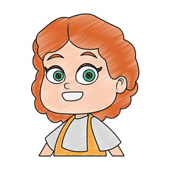 Cute girl cartoon vector illustration graphic design