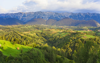 Fototapeta premium Piatra Craiului mountain in Romania, summer landscape in countryside