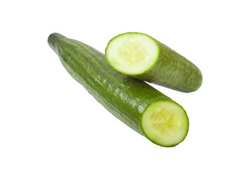 green cucumber vegetable isolated on white