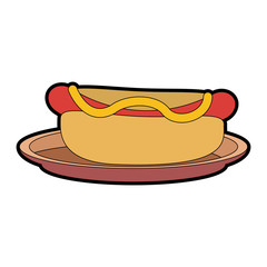 Hot dog fast food vector illustration graphic design