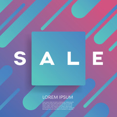 Sales poster or banner vector template with modern geometric shape and colorful design with bright attractive colors. Best offers, deals, discounts promotion.