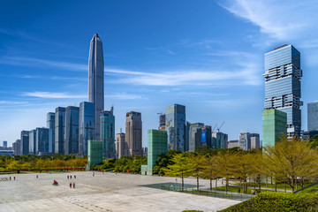 Fototapeta na wymiar Shenzhen city skyline landscape architecture