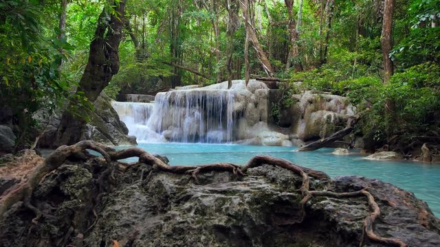 Erawan Waterfall (dolly shot), Kanchanaburi, Thailand