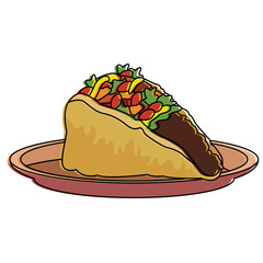 Taco mexican food vector illustration graphic design