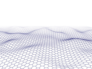 Abstract from hexagon surface on white background. Technology concept.Big data. vector illustration.