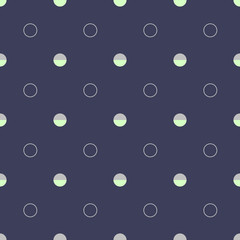 Abstract seamless pattern  with circles on dark blue background