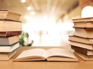 Stack books in the park