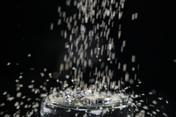 Wedding rings sprinkle sugar