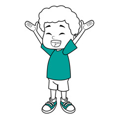 Cute boy cartoon vector illustration graphic design