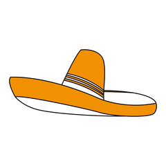 Mexican mariachi hat cartoon vector illustration graphic design